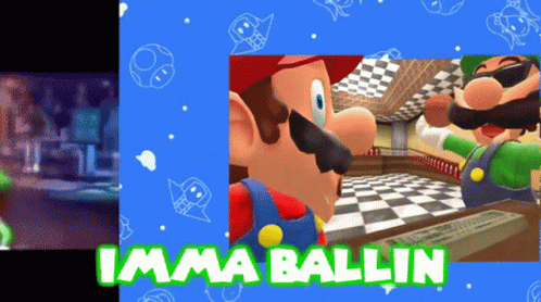 a video game called imma ballin with mario and luigi on it