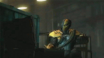 A Video Game Character In A Yellow And Black Suit GIF