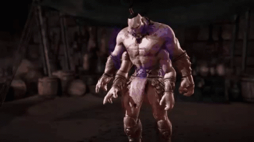A Video Game Character Is Being Attacked By Another Character In A Dark Room . GIF