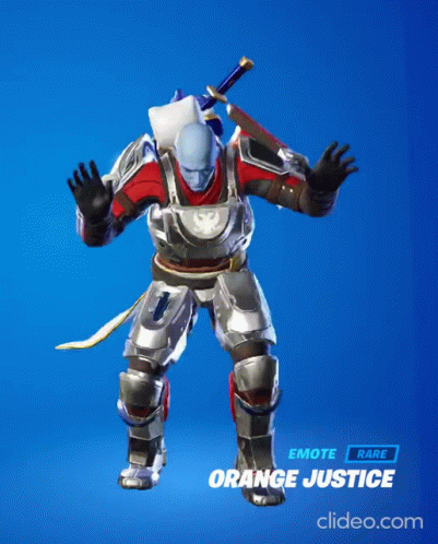 A Video Game Character Is Called Orange Justice GIF