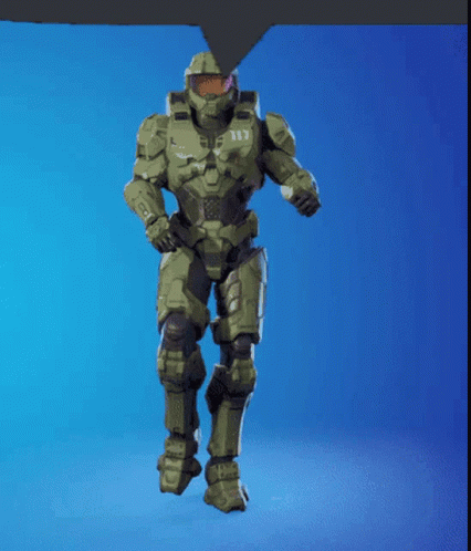 A Video Game Character Is Dancing With A Blue Background GIF