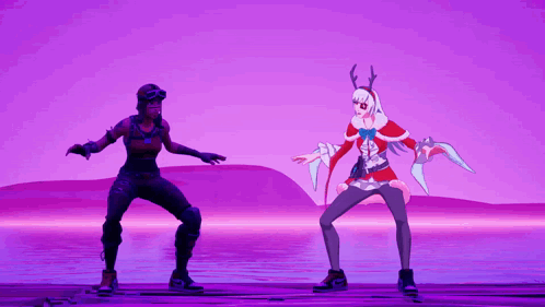 A Video Game Character Is Dancing With Another Character GIF
