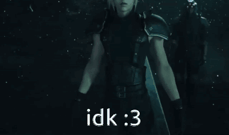A Video Game Character Is Holding A Sword And Says Idk : 3 GIF