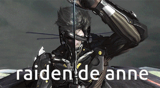 A Video Game Character Is Holding A Sword And The Words Raiden De Anne Are Below Him GIF