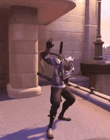 A Video Game Character Is Holding A Sword In His Hand GIF