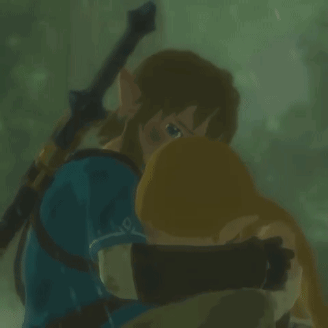 A Video Game Character Is Hugging Another Character In A Video Game . GIF