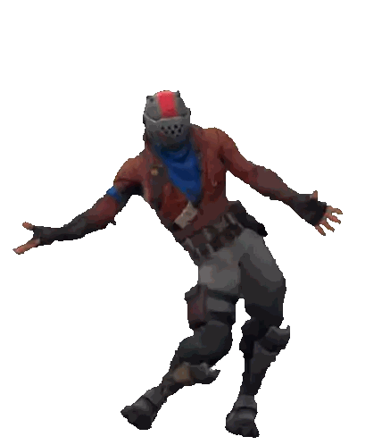 a video game character is kneeling down with his arms outstretched .