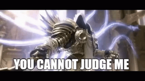 A Video Game Character Is Saying `` You Cannot Judge Me '' In A Video Game . GIF