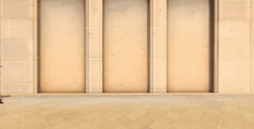 A Video Game Character Is Standing In Front Of A Building GIF