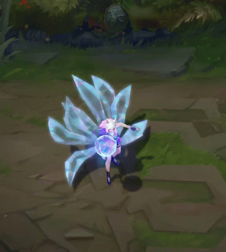 A Video Game Character Is Surrounded By A Blue Light GIF
