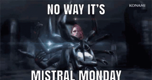 A Video Game Character Is Surrounded By Spiders And Says No Way It 'S Mistral Monday . GIF
