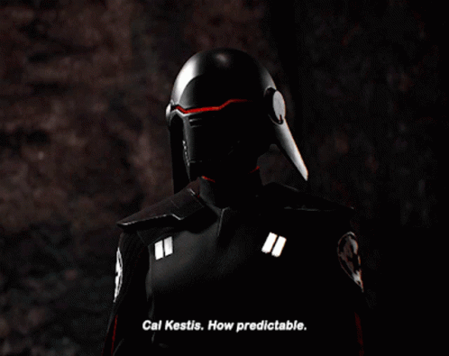 A Video Game Character Is Talking About Cal Kestis GIF