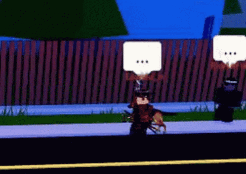 A Video Game Character Is Walking Down A Street With A Fence In The Background GIF