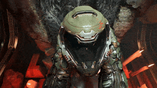 A Video Game Character Is Wearing A Helmet And Standing In A Cave GIF