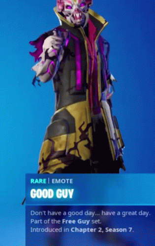 A Video Game Character Named Good Guy Is Holding A Gun In His Hand GIF
