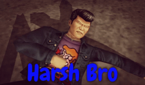 A Video Game Character Named Harsh Bro With A Purple Shirt GIF
