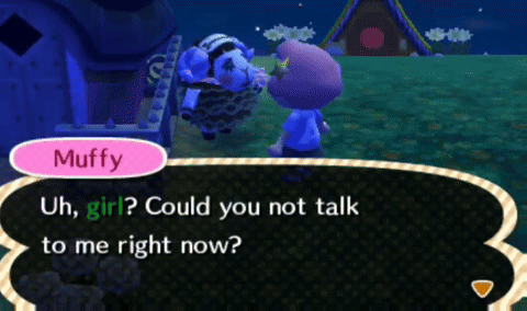 A Video Game Character Named Muffy Is Talking To A Girl GIF