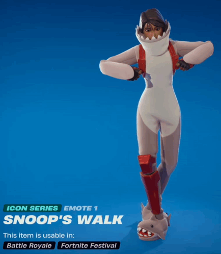 A Video Game Character Named Snoop 'S Walk Is Wearing A Shark Costume GIF