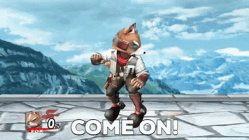 A Video Game Character Says Come On While Dancing GIF