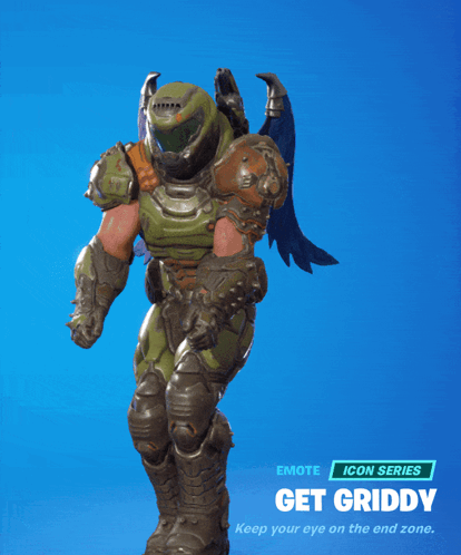 A Video Game Character Says Get Griddy On The Bottom Of The Screen GIF