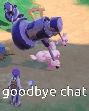 A Video Game Character Says Goodbye Chat While Standing Next To A Robot GIF