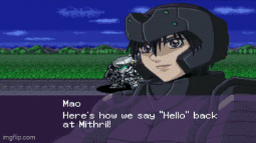 A Video Game Character Says " Here 'S How We Say Hello " Back At Mitthrill GIF