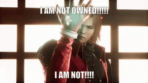 A Video Game Character Says I Am Not Owned And I Am Not GIF