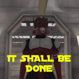 A Video Game Character Says It Shall Be Done In Yellow GIF
