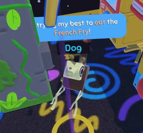A Video Game Character Says " My Best To Eat The French Fry " GIF