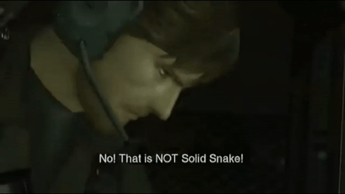 A Video Game Character Says No That Is Not Solid Snakel GIF