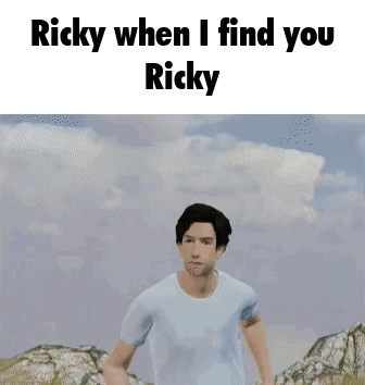 A Video Game Character Says Ricky When I Find You Ricky . GIF