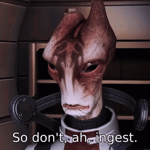 A Video Game Character Says " So Don T Ah Ingest " GIF