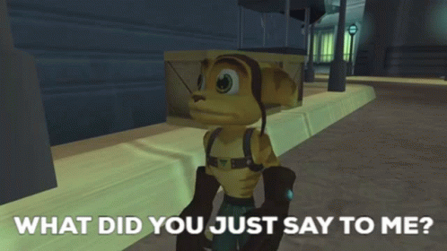 A Video Game Character Says " What Did You Just Say To Me ? " GIF