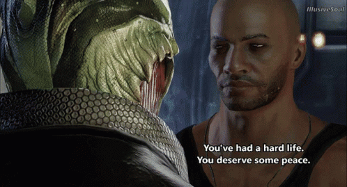 A Video Game Character Says You 'Ve Had A Hard Life And Deserve Some Peace GIF