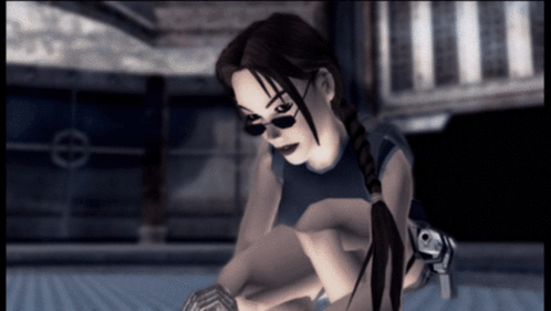 Sunglasses-Wearing Video Game Character With Braided Hair GIF