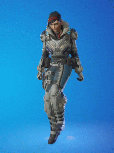 A Video Game Character With A Blue Background Is Dancing GIF