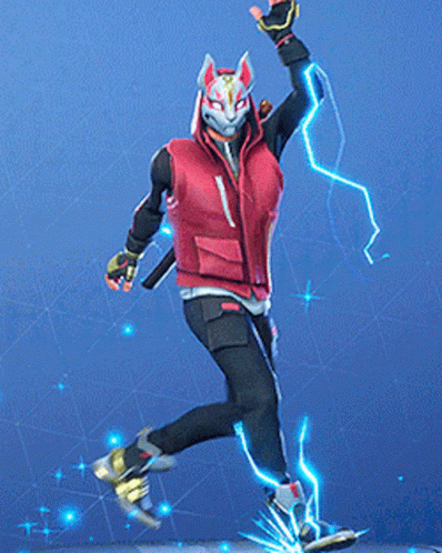 A Video Game Character With A Fox Mask On His Head GIF