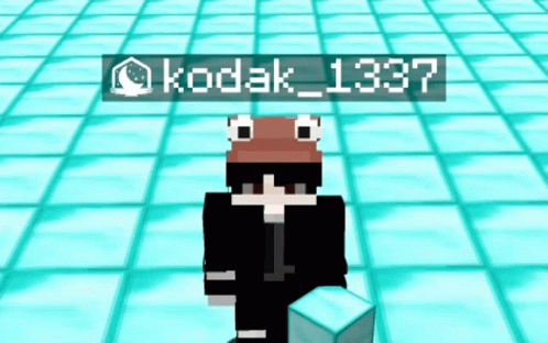 A Video Game Character With A Frog Hat And The Name Kodak_1337 GIF