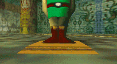 A Video Game Character With A Green Shirt And A Yellow Hair GIF