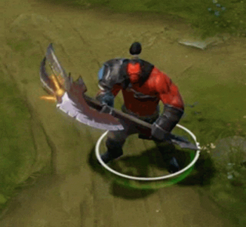 A Video Game Character With A Large Axe GIF