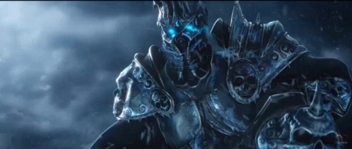 A Video Game Character With Blue Eyes And A Crown On His Head GIF