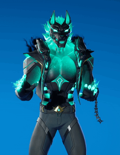 A Video Game Character With Glowing Green Fur And A Sword GIF