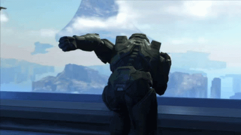 A Video Game Character With The Number X On The Back Of His Pants GIF