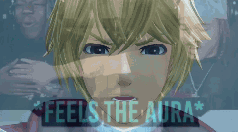 A Video Game Character With The Words Feels The Aura On The Bottom GIF