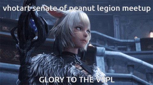 a video game character with the words glory to the vspl