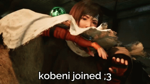 A Video Game Character With The Words Kobeni Joined 3 GIF