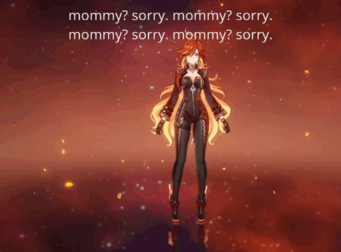 A Video Game Character With The Words Mommy Sorry Mommy Sorry Mommy Sorry Mommy Sorry Mommy Sorry GIF