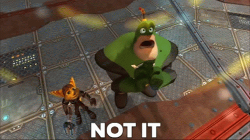 A Video Game Character With The Words Not It On The Bottom Right GIF