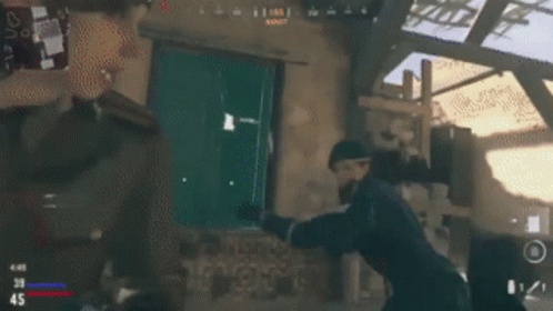 A Video Game Is Being Played And A Man Is Being Killed By Another Man GIF