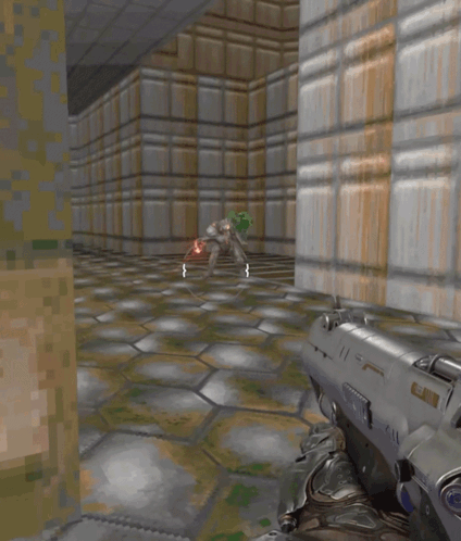A Video Game Is Being Played And A Monster Is Being Shot GIF